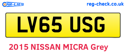 LV65USG are the vehicle registration plates.