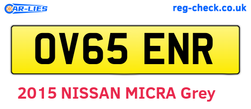 OV65ENR are the vehicle registration plates.