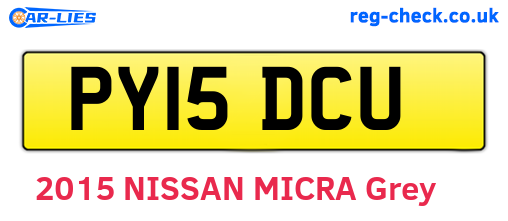 PY15DCU are the vehicle registration plates.