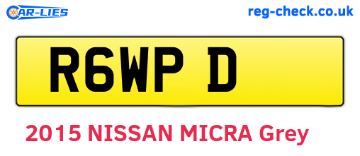 R6WPD are the vehicle registration plates.