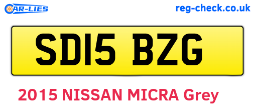 SD15BZG are the vehicle registration plates.