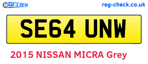 SE64UNW are the vehicle registration plates.