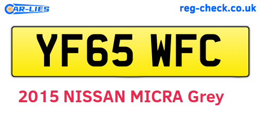 YF65WFC are the vehicle registration plates.