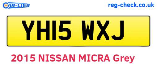 YH15WXJ are the vehicle registration plates.
