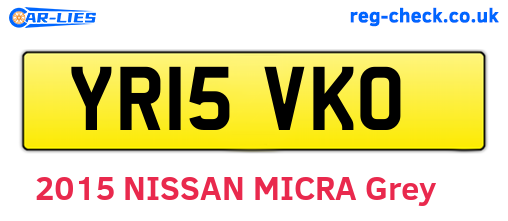 YR15VKO are the vehicle registration plates.