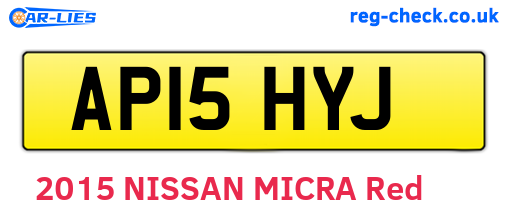 AP15HYJ are the vehicle registration plates.