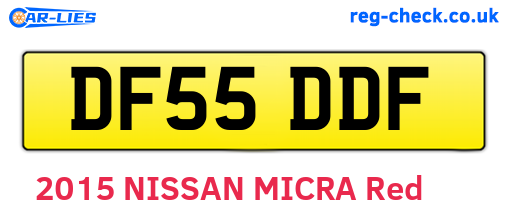 DF55DDF are the vehicle registration plates.
