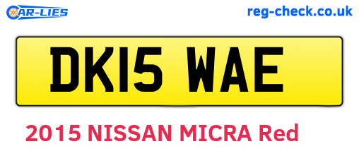 DK15WAE are the vehicle registration plates.