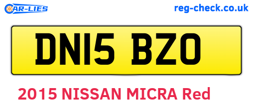 DN15BZO are the vehicle registration plates.