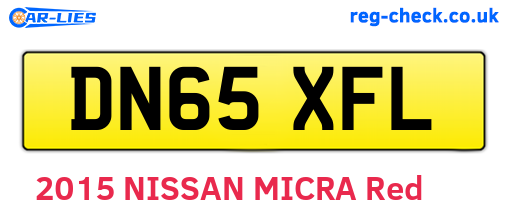 DN65XFL are the vehicle registration plates.
