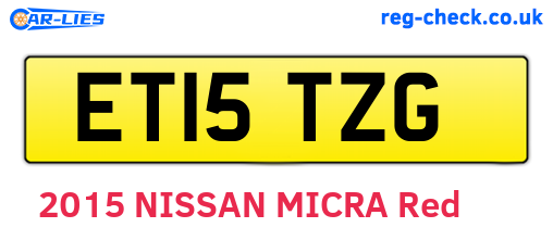ET15TZG are the vehicle registration plates.