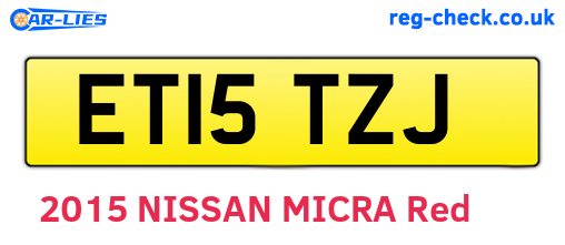 ET15TZJ are the vehicle registration plates.