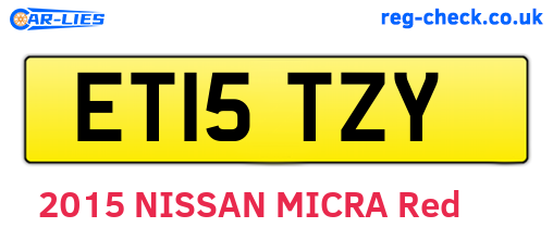 ET15TZY are the vehicle registration plates.