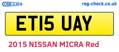 ET15UAY are the vehicle registration plates.