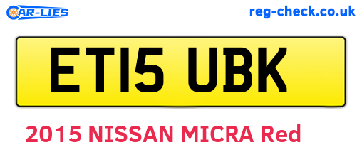 ET15UBK are the vehicle registration plates.