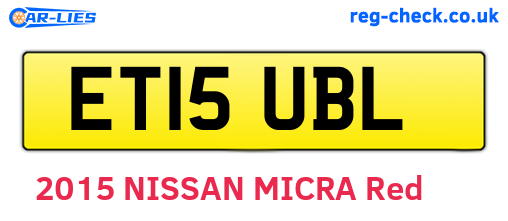 ET15UBL are the vehicle registration plates.