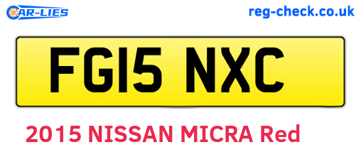 FG15NXC are the vehicle registration plates.