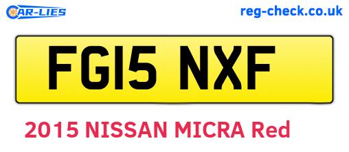 FG15NXF are the vehicle registration plates.