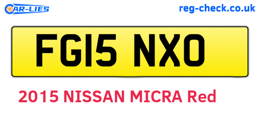 FG15NXO are the vehicle registration plates.