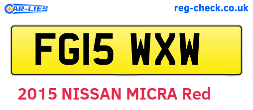 FG15WXW are the vehicle registration plates.