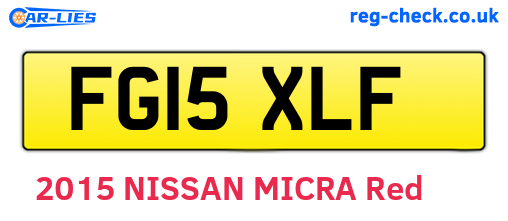 FG15XLF are the vehicle registration plates.