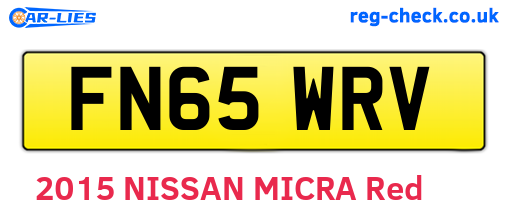 FN65WRV are the vehicle registration plates.