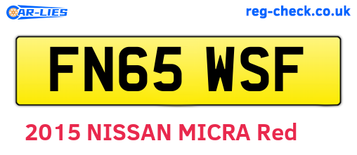 FN65WSF are the vehicle registration plates.