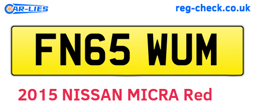 FN65WUM are the vehicle registration plates.