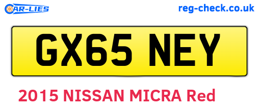 GX65NEY are the vehicle registration plates.