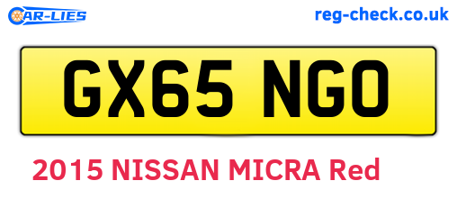 GX65NGO are the vehicle registration plates.