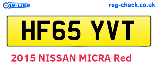 HF65YVT are the vehicle registration plates.