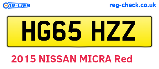 HG65HZZ are the vehicle registration plates.