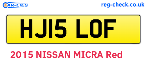 HJ15LOF are the vehicle registration plates.