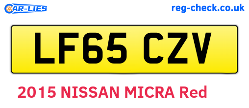 LF65CZV are the vehicle registration plates.