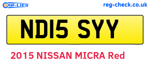 ND15SYY are the vehicle registration plates.