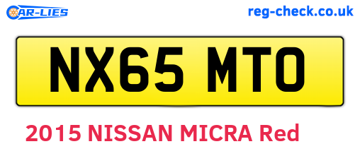 NX65MTO are the vehicle registration plates.