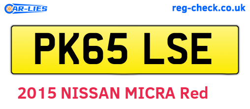 PK65LSE are the vehicle registration plates.