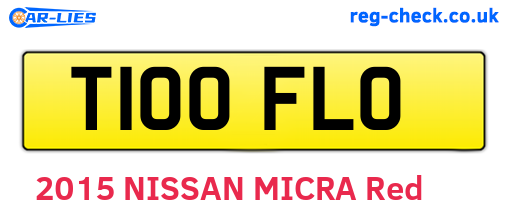 T100FLO are the vehicle registration plates.