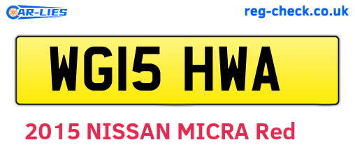 WG15HWA are the vehicle registration plates.