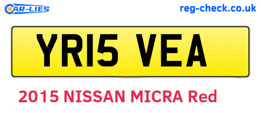 YR15VEA are the vehicle registration plates.