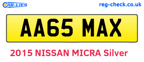 AA65MAX are the vehicle registration plates.