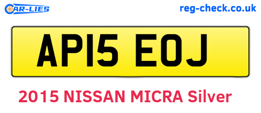 AP15EOJ are the vehicle registration plates.