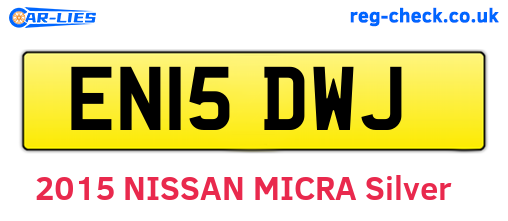 EN15DWJ are the vehicle registration plates.