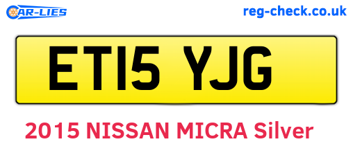 ET15YJG are the vehicle registration plates.