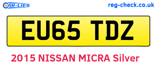 EU65TDZ are the vehicle registration plates.