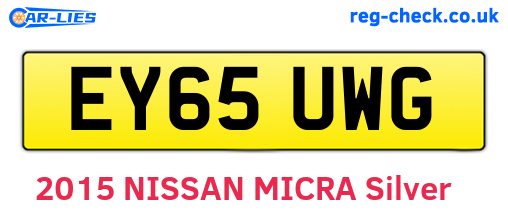 EY65UWG are the vehicle registration plates.