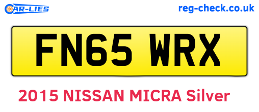FN65WRX are the vehicle registration plates.