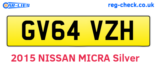 GV64VZH are the vehicle registration plates.