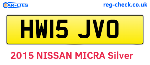 HW15JVO are the vehicle registration plates.