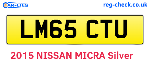 LM65CTU are the vehicle registration plates.